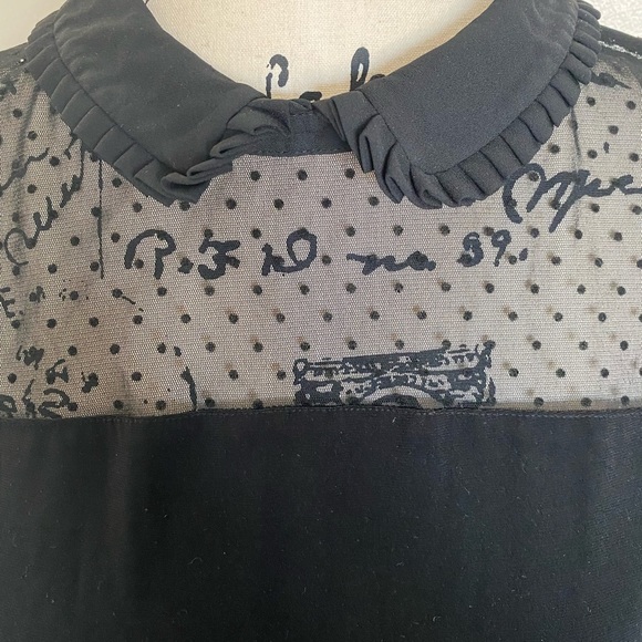 CeCe Mixed Media Collar Top - Size M - Picture 3 of 8
